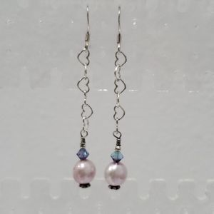 Sterling Silver, Fresh Water Pearls, & Swarovski Crystal Earrings. Gorgeous! NWT